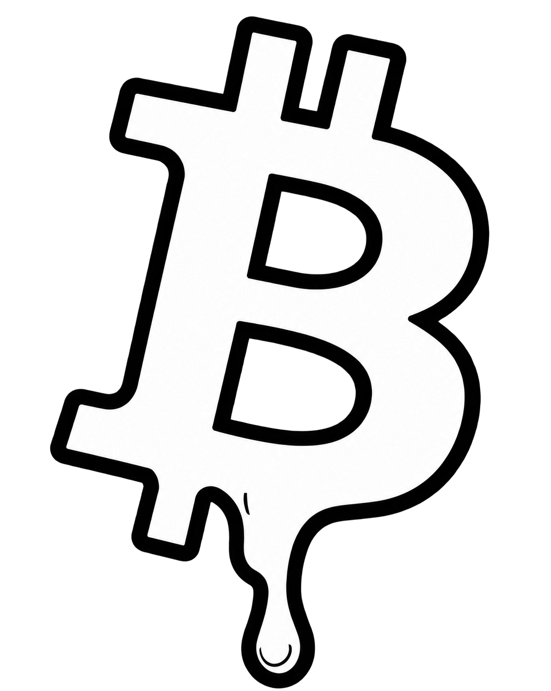 黑白滴落比特币图标